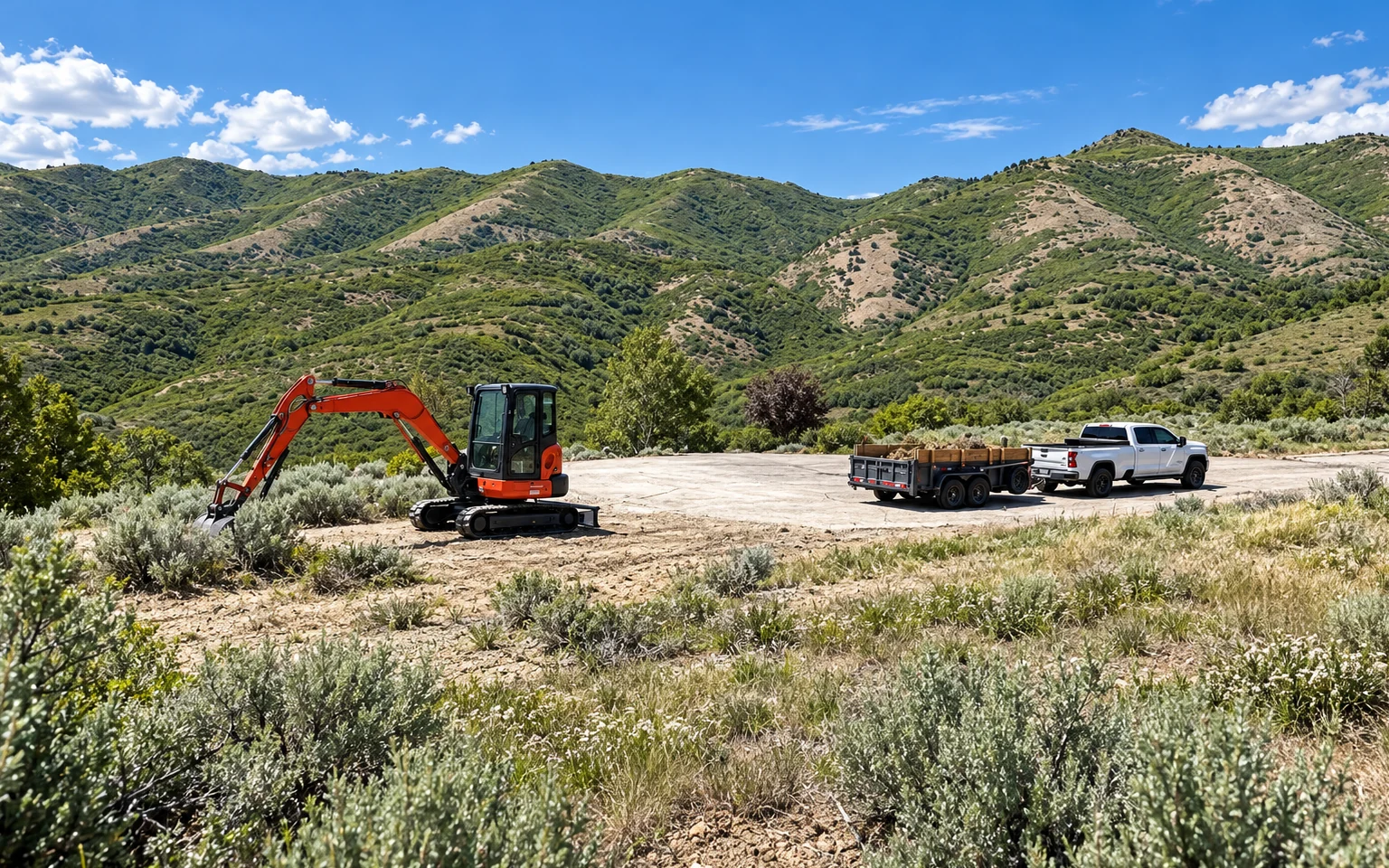 Oaxs Construction excavation equipment at a Utah project site